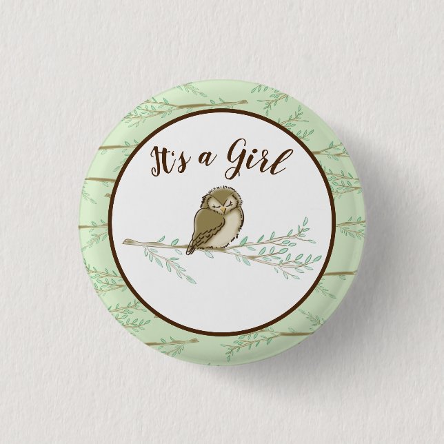 Owl Baby Shower Woodland 3 Cm Round Badge (Front)