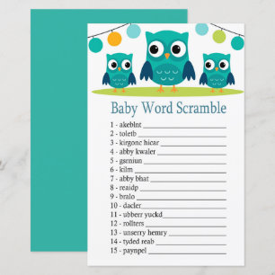 Owl Baby word scramble game