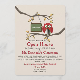 Owl Back To School Classroom Open House Invite