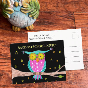 Owl Back-to-School Night Postcard Template