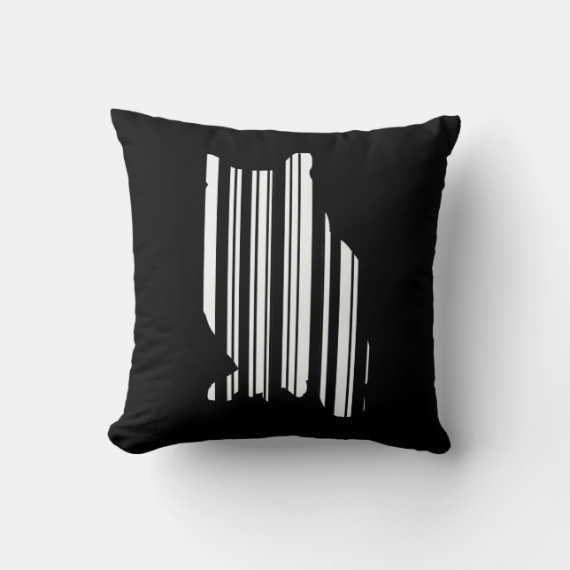 OWL BAR CODE Bird Barcode Avian Design Pattern Cushion (Front)