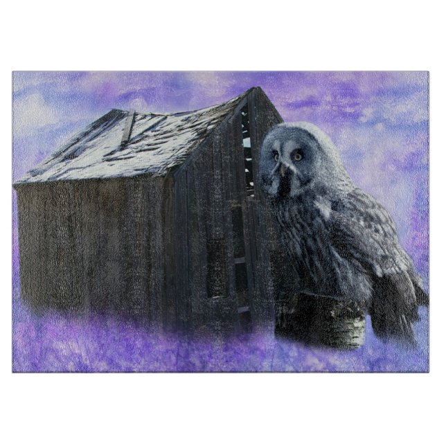Owl Barn Shed Cutting Board (Front)