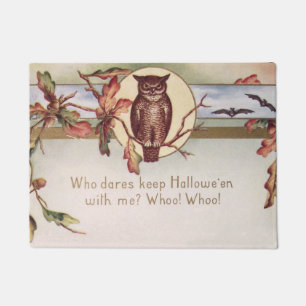 Owl Bat Autumn Fall Colour Leaves Leaf Doormat