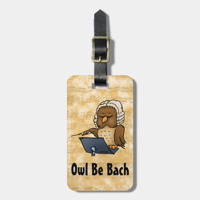 Owl Be Bach Luggage Tag (Front Vertical)