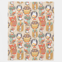 Owl Be Collection Fleece Blanket