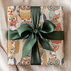 Owl Be Collection   Modern Owl Illustrations Wrapping Paper