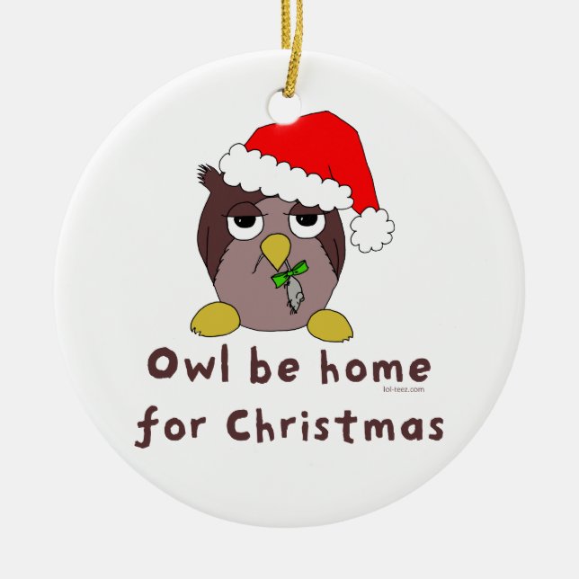 Owl Be Home Ceramic Tree Decoration (Front)