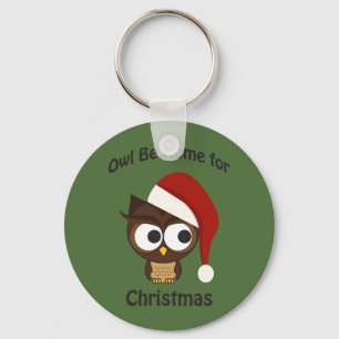Owl be home for Christmas! Key Ring