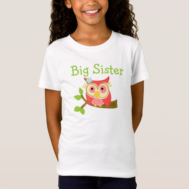 Owl Big Sister T-Shirt (Front)