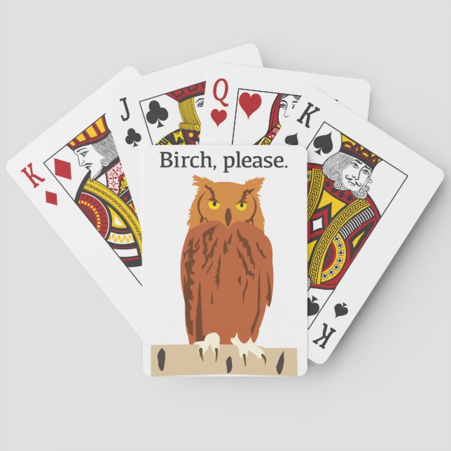 Owl Birch Please Playing Cards (Back)