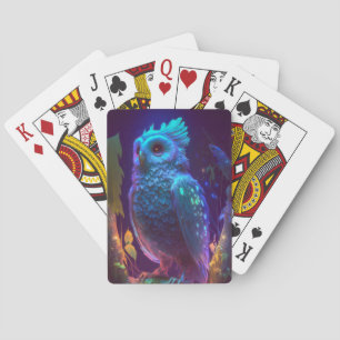 Owl Bird Animal Portrait Painting Wildlife Outdoor Playing Cards