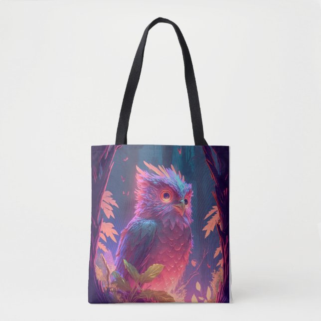 Owl Bird Animal Portrait Painting Wildlife Outdoor Tote Bag (Front)