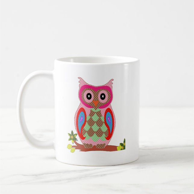 Owl Bird Art Coffee Mug (Left)