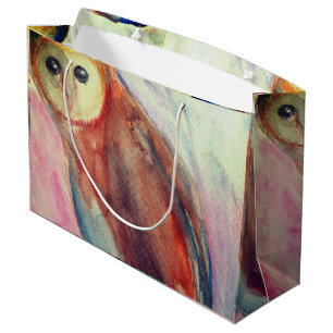 Owl Bird Art  Large Gift Bag