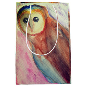 Owl Bird Art  Medium Gift Bag