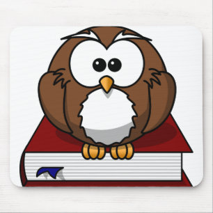 Owl Bird Book Wise Nature Character Wild Wisdom Mouse Mat