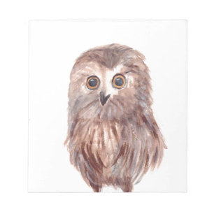 Owl bird cute wildlife animal kids woodland notepad