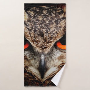 owl bird eyes eagle bath towel