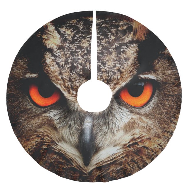 owl bird eyes eagle brushed polyester tree skirt (Front)