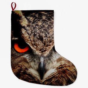 owl bird eyes eagle large christmas stocking