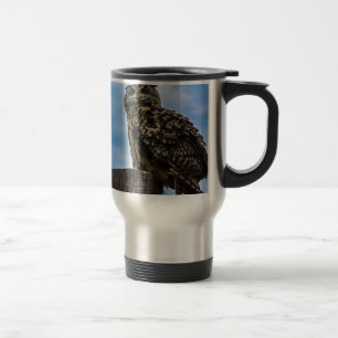 Owl Bird Feathers Animal Nature Destiny Peace Love Travel Mug