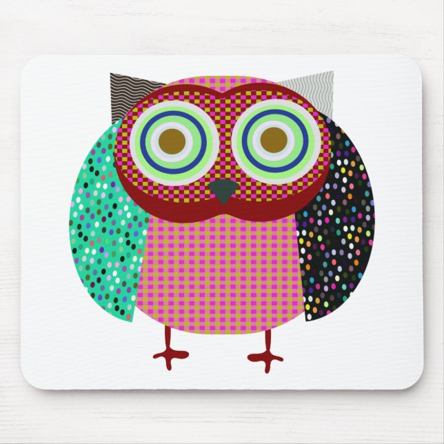 owl bird gufo mouse mat (Front)