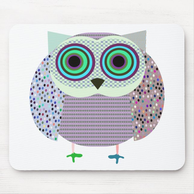 owl bird gufo mouse mat (Front)