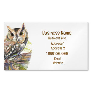 Owl, Bird, Nature, Wilderness, Environment Busines Magnetic Business Card