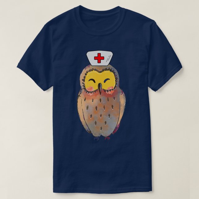 Owl Bird Night Shift Nursing Healthcare Nurse Week T-Shirt (Design Front)