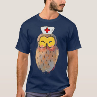 Owl Bird Night Shift Nursing Healthcare Nurse Week T-Shirt