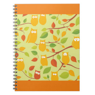 owl bird pattern wild cartoon notebook