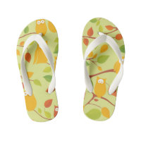 owl bird pattern wild cartoon sandals flip flops