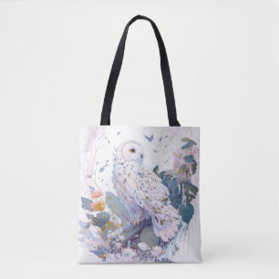 Owl Bird Portrait Animal Painting Wildlife Forest Tote Bag