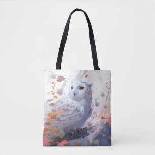 Owl Bird Portrait Animal Painting Wildlife Forest Tote Bag