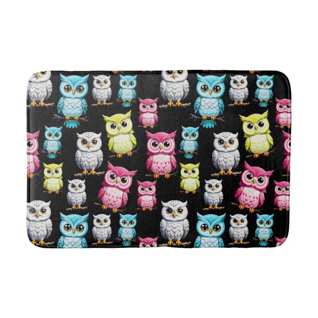 Owl Birds Cute Design  Bath Mat (Front)