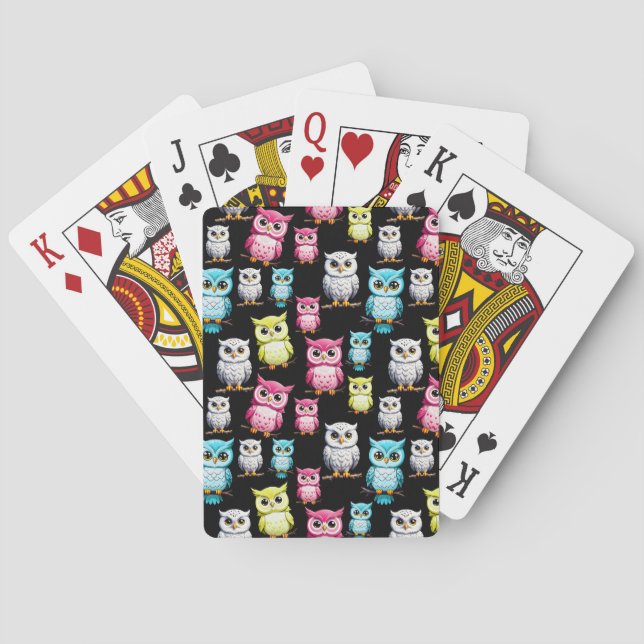 Owl Birds Cute Design  Playing Cards (Back)