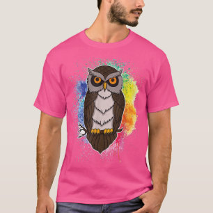 Owl Birds Ornithologist Biology Biologist Night Cu T-Shirt