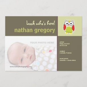 Owl Birth Announcement