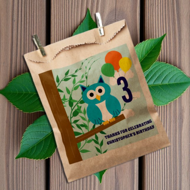 Owl Birthday Favour Bags (Creator Uploaded)