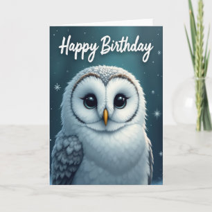 Owl Birthday Illustration Card