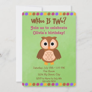 Owl Birthday Invitation