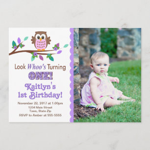 Owl Birthday Invitation 1st Birthday Party