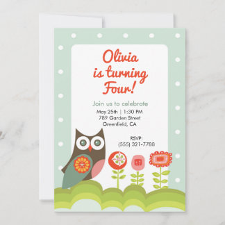 Owl Birthday Invitation for Kids