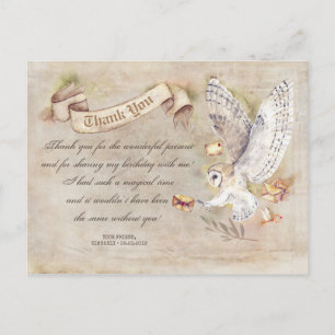 Owl Birthday Magical Thank You Postcard