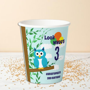 Owl Birthday Paper Cups
