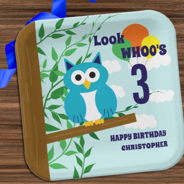 Owl Birthday Paper Plate (Creator Uploaded)