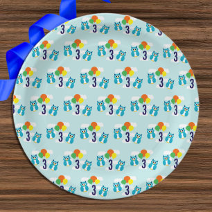 Owl Birthday Paper Plate