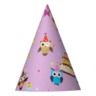 owl birthday party cake cute party hat