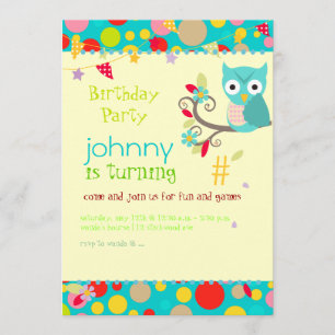 Owl, birthday party invitations/diy background invitation