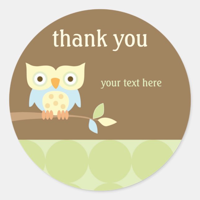 Owl Birthday Party Stickers (Front)